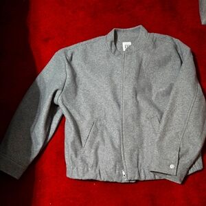 GAP Gray Bomber Jacket with Stand-Up Collar
